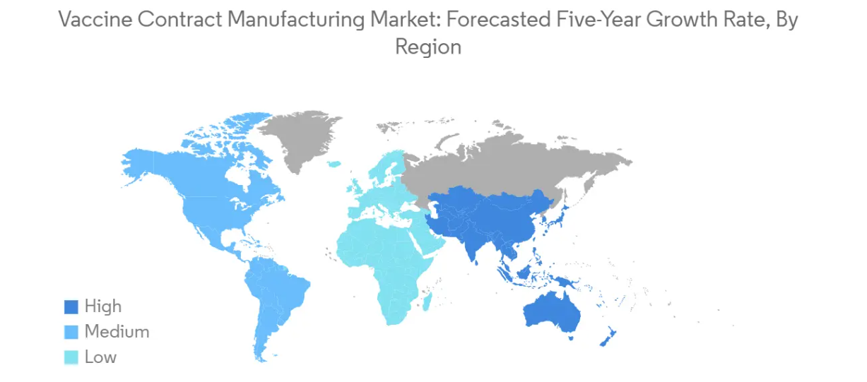 Market Analysis of Vaccine Contract Manufacturing Market: Forecasted Growth Rate by Region